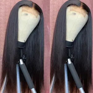 Wig Penutupan Lurus India 5X5 Wig Kulit Meleleh Hd Transparan Renda Depan Wig 4X4 Rambut Manusia untuk WANITA HITAM Perruque Naturel