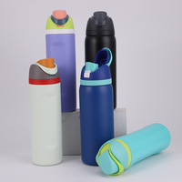 Bouteille en acier inoxydable personnalisée avec logo, 16 oz, 19 oz, 24 oz, 32 oz, gobelet de voyage réutilisable, tasse de bureau avec poignée pour le stockage de bouteilles d'eau