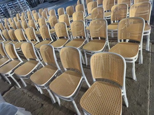 Chaises en plastique de conception moderne en vente chaude, pour la maison, le bureau, l'extérieur/l'intérieur, durables, empilables, en rotin PP, avec dossier - Product Image 2