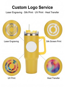 Vaso Térmico de Acero Inoxidable de Doble Pared de 14oz Libre de BPA con Asa y Tapa con Popote, 16 Colores, Taza de Viaje Personalizada para Coche - Product Image 3