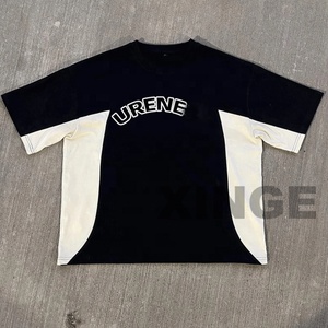 Camiseta de Hombre Extra Grande 100% Algodón, Personalizada con Logotipo, Bloques de Color, Hombros Caídos, Estilo Grueso - Product Image 3