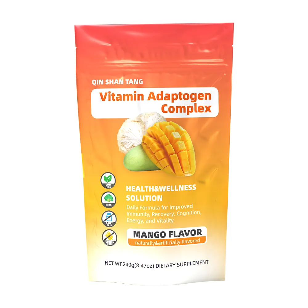 Polvo de jugo de frutas y verduras complejo de Adaptogen de vitamina QST-095 para el verano con sabor a Mango, bebida de jugo de fruta en polvo instantáneo