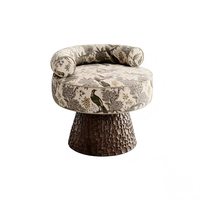 Fauteuil Lounge Rond Moderne de Luxe, Fauteuil en Tissu Design pour Villa/Maison de Luxe/Salon d'Hôtel, Chaise Rembourrée