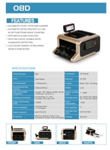 FJ-08D détecteur d'argent contre le projet de loi supermarché comptoir caisse billets vérifier <span class=keywords><strong>machine</strong></span> - Product Image 6