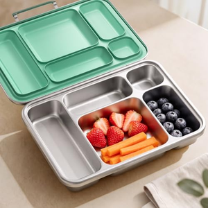 Promotion Usine Chine : Boîte Bento en Acier Inoxydable 304 Qualité Alimentaire, 5 Compartiments, Anti-Fuite, Préparation Saine des Repas, Boîtes à Lunch pour Enfants - Product Image 5