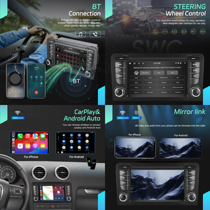Podofo 7 "4 + 64/6 + 128GB cho <span class=keywords><strong>Audi</strong></span> A3/S3/RS3 Android đài phát thanh xe hơi không dây Carplay Android tự động âm thanh xe hơi autoradio GPS Wifi BT - Product Image 2