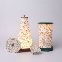 Weihnachtliches Design Faltbare Papier-Tischlampe Kabellose Leuchte Tragbare Akkordeon-Laterne Feiertagsdekoration & Geschenk Anpassbare Schneeflocke