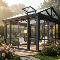 Véranda rétractable HUACAI Manufactory avec toit en alliage d'aluminium et cloison en verre pour jardin extérieur ou café