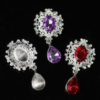 Métal écologique 3D 6 facettes lâche strass fleur plateau perceuse boucle goutte d'eau pierre précieuse pendentif cheveux accessoires chapeaux