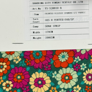 Tissu extensible imprimé en <span class=keywords><strong>viscose</strong></span> pour le printemps et l'été, <span class=keywords><strong>jersey</strong></span> simple en <span class=keywords><strong>viscose</strong></span> imprimée avec élasthanne <span class=keywords><strong>de</strong></span> poids moyen pour vêtements - Product Image 5