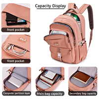 Sac à dos pour ordinateur portable personnalisé HAIBOWY pour femmes, filles, étudiantes, avec logo, sac élégant pour le collège, sac d'école tendance