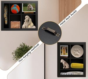 Nouvelle conception, boîte à souvenirs pour animaux de compagnie en bois de pin massif de 12x16 pouces avec étagères réglables, boîte de présentation personnalisée - Product Image 3