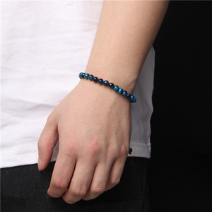 跨境热销6毫米西曼虎眼石珠女式手链手工编织吊饰促销 - Product Image 4