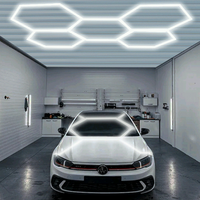 Lumière de garage LED hexagonale personnalisée ETL AC 220V 50HZ 6500K, lustre linéaire suspendu pour atelier, bureau, entrepôt, garantie de 3 ans