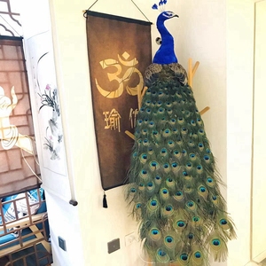 Paon simulé véritable plume oiseaux modèle réaliste réaliste fait à la main artisanat pour les décorations de mariage de fête de Noël - Product Image 6