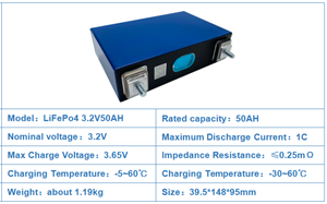 Solar prismatische lifepo4 Lithium-Ionen-Batterie zellen 3.2v 50ah 100ah 150ah 200ah 280ah lifepo4 Batterie zelle - Product Image 2