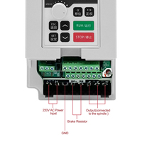 3KW ER20 Moteur de broche refroidi par eau Broche de travail du bois CNC avec kit d'onduleur VFD