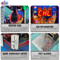 Machine d'arcade de boxe Kung Fu 2 à monnayeur, attrayante pour l'intérieur, avec affichage numérique LED, détection de mouvement et construction métallique