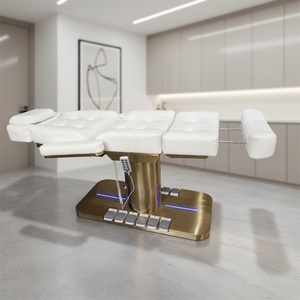 KISEN Luxury Beauty Salon LED Light Massage Bed Modern 3 Electric Motor Professional Eyelash Facial Bed One-Button Lifting - Product Image 1