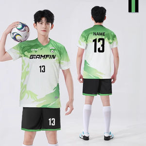 定制徽标男学生成人儿童足球服套装印有姓名号码比赛训练短袖球衣 - Product Image 5