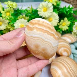 Piedras de Calcita Amarilla en Venta, Piedras de Palma de Cuarzo Naturales para Sanación y Feng Shui - Product Image 4