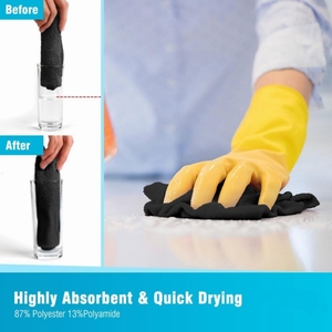 Chiffon de <span class=keywords><strong>nettoyage</strong></span> <span class=keywords><strong>pour</strong></span> appareils électroménagers en microfibre noire de luxe - Chiffons réutilisables sans peluches <span class=keywords><strong>pour</strong></span> la cuisine et la maison - Product Image 5