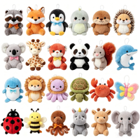 Funboxes – Lot de 24 mini-jouets en peluche animaux de 3 pouces de haute qualité – Porte-clés pour enfants en gros pour les prix de carnaval, les cadeaux scolaires et les cadeaux de la Saint-Valentin