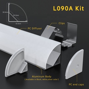 Profilo in Alluminio per Illuminazione LED, Strisce Luminose Personalizzabili per Angoli di Vetrine L090A - Product Image 2