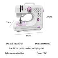(453XY) Machine à coudre électrique miniature portable 505 pour usage domestique, norme britannique, vente en gros