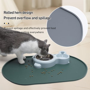 Food Grade Siliconen Voermat Voor Huisdieren Met Opstaande Rand, Lekvrij Ontwerp Voor Gebruik Binnenshuis, Aangepaste Maten En Logo Beschikbaar - Product Image 2