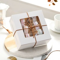 Boîtes d'emballage alimentaire en carton blanc écologiques pour sushis, beignets, pâtisseries, gâteaux, biscuits, tartes aux œufs