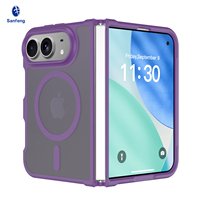 Coque de protection antichoc givrée translucide violette de luxe pour iPhone Duo, étui magnétique doux au toucher, vente en gros
