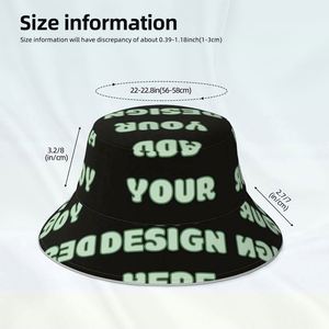 Customizable Denim Bucket Hat Wide Brim Breathable Sun Protection Cartoon <b>Leaf</b>/Plaid Pattern for Men Women's Fishing Adventures - Product Image 3