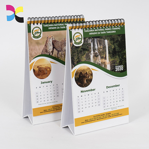 Customized wall table desk calendar printing custom logo with spiral bound