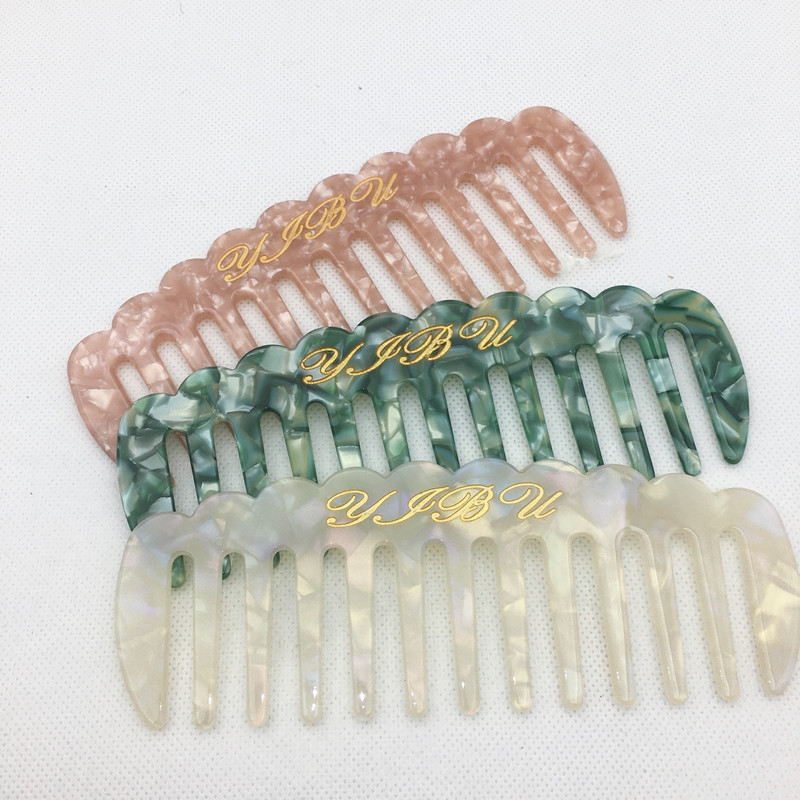 Простой корейский полимер ацетатные гребни черепаха ракушки целлюлозы акриловые широкие зубья гребень для женщин, гребни для волос