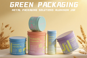 Phun sơn và màn hình in ấn Probiotic viên nang lon màu xanh lá cây bao bì thiếc nhôm bột thiếc <span class=keywords><strong>Jar</strong></span> - Product Image 5