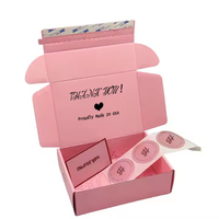 Caja de Envío Plegable con Acabado en Lámina Rosa Personalizada, para Ropa, Lencería, Pestañas, Regalos, Embalaje