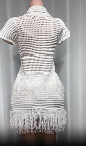 Conjunto de Dos Piezas Tejidas para Mujer en 3 Colores, Camiseta de Manga Corta y Minifalda con Borlas, Ropa de Playa, TALLA ÚNICA - Product Image 5