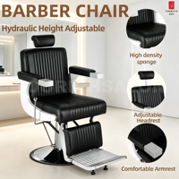 Chaise de barbier Takara Belmont classique pour chaise de coiffeur chaise de coiffeur inclinable hydraulique noire