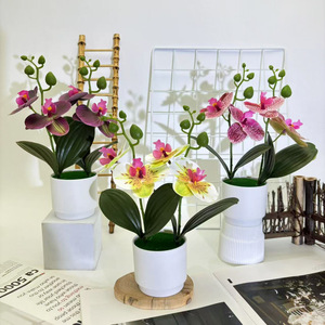 Orchidée Phalaenopsis Paulon en bonsaï, 28 cm de haut, fleur artificielle, décoration intérieure, accessoires de mariage, décoration de la maison - Product Image 2