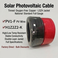 Cable de Energía Fotovoltaica de 1.5mm2, 2.5mm2, 4mm2, PV1-F, Cobre, 1500V, Certificado CE para Instalación Solar