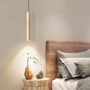 Yellow Travertine Pendant <b>Light</b> Long Shape <b>Led</b> Home Bedroom Wall Lighting Fixture - Product Image 2