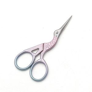 Tea Bag Cutters Mini Retro Crane Shaped Scissors Stainless Steel Pink And Blue Gradient Home Use - Product Image 3