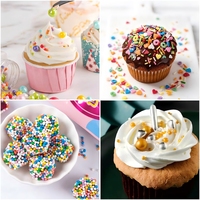 Vente en gros de bonbons décoratifs pour la pâtisserie, 100 g, tranches colorées, fleurs, animaux, bonbons décoratifs ronds pour la décoration de gâteaux