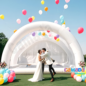 Casa de rebote blanca inflable 2025, Castillo Blanco inflable con forma de amor de PVC con soplador de aire, para decoraciones de bodas y fiestas - Product Image 5