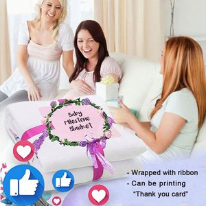 Custom Baby Monthly Milestone Throw <b>Blanket</b> Soft Flannel Fleece Plant Design <b>Personalized</b> Photo Four Seasons Use - Product Image 5