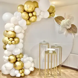 125 Stück weißes Gold Ballonbogen-Kit für Jungen Mädchen Frauen Männer Geburtstag Hochzeit Jubiläum Verlobung Graduierungsfeier Ballons