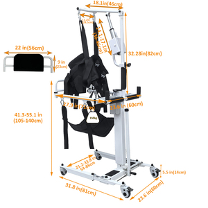 QINGXIAO Équipement de transfert de patient <span class=keywords><strong>pour</strong></span> la maison, l'hôpital et la <span class=keywords><strong>voiture</strong></span>, Élingue de transfert corporel <span class=keywords><strong>pour</strong></span> <span class=keywords><strong>fauteuil</strong></span> <span class=keywords><strong>roulant</strong></span>, Pliable et réglable, Capacité 135 kg, <span class=keywords><strong>Pour</strong></span> personnes âgées - Product Image 4