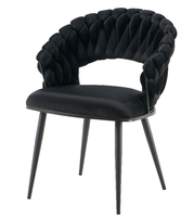 Chaise de salle à manger en tissu au design moderne en rose brun noir-Mobilier de bureau à domicile en métal pour cuisine hôtel restaurant appartement