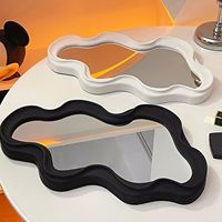 Miroir décoratif créatif pour filles, aspect élégant, nuages, art mural pour dortoir étudiant, style simple, matériau plastique